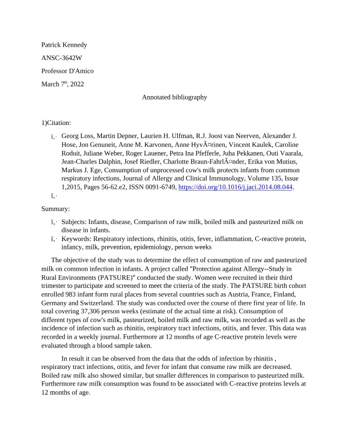 Annotated Bibliography for Animal Science