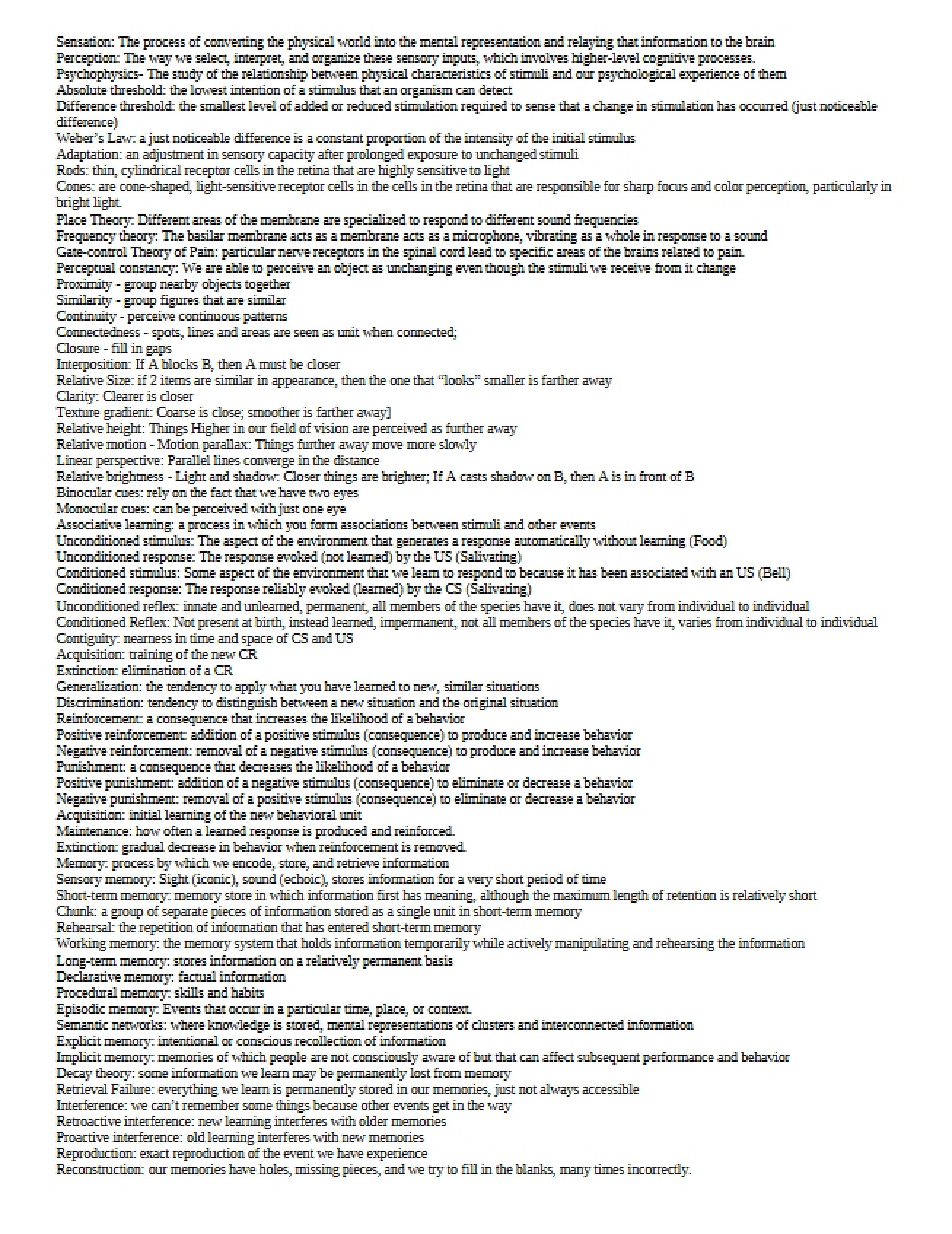 Notes for Exam Two