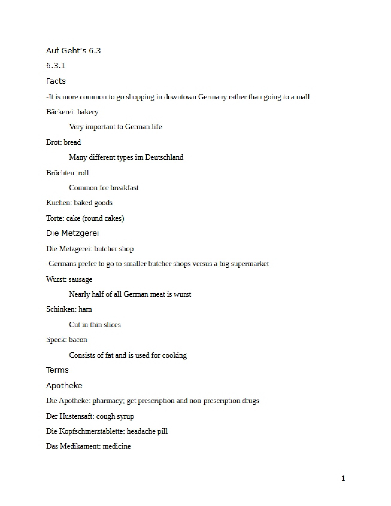 German Lesson 6.3