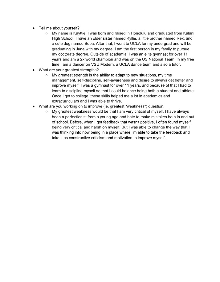 Assignment for Interviewing