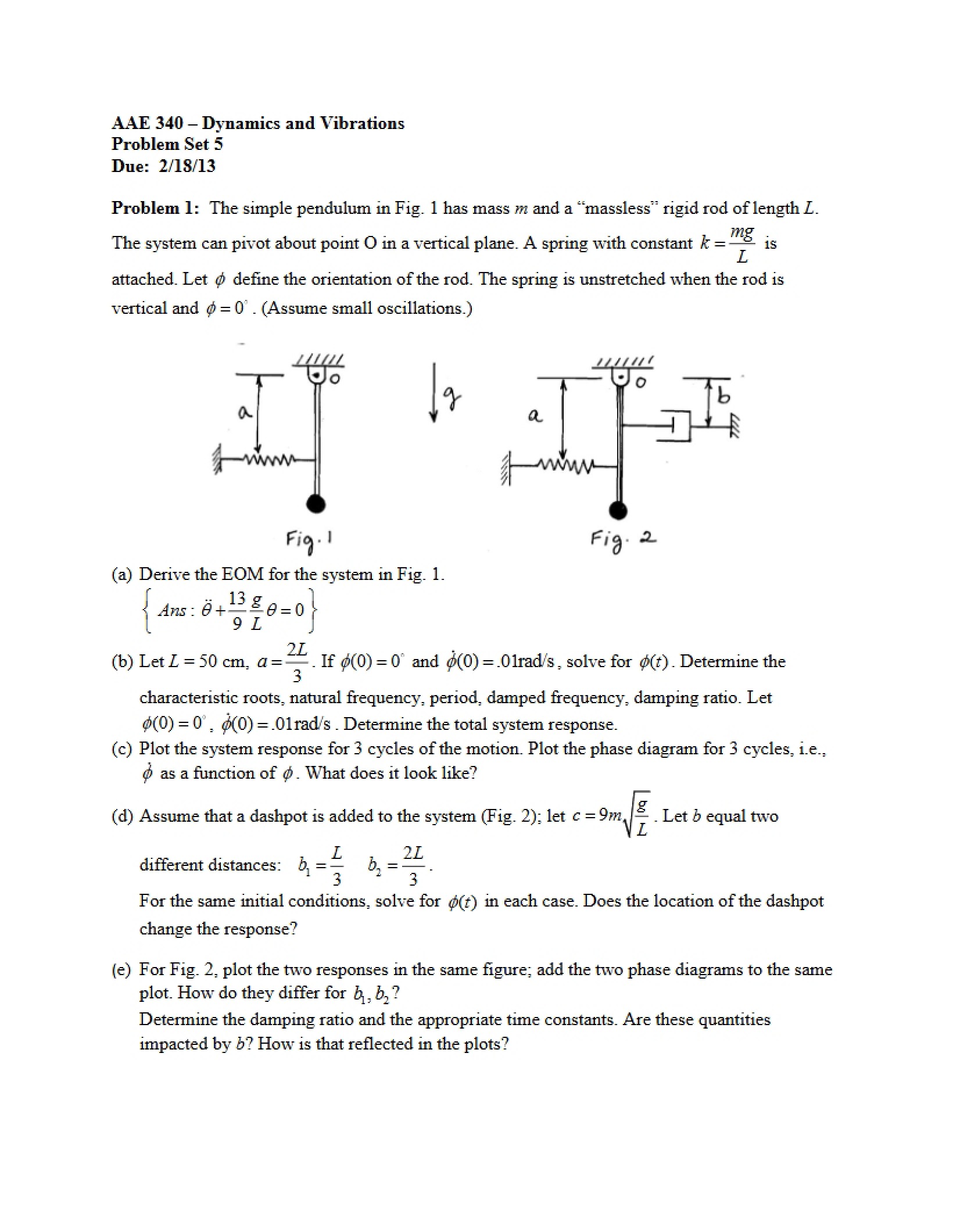 Spring 2013 Problem Set Five
