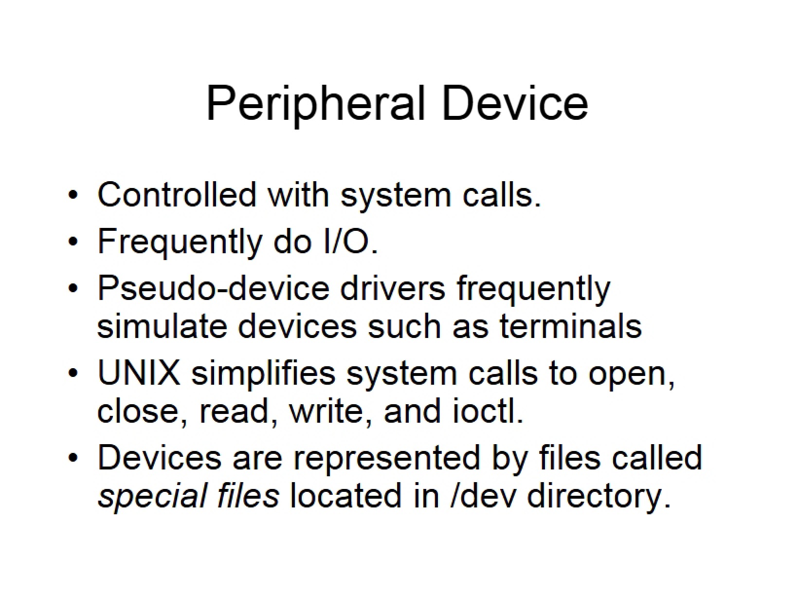 Peripheral Device Management