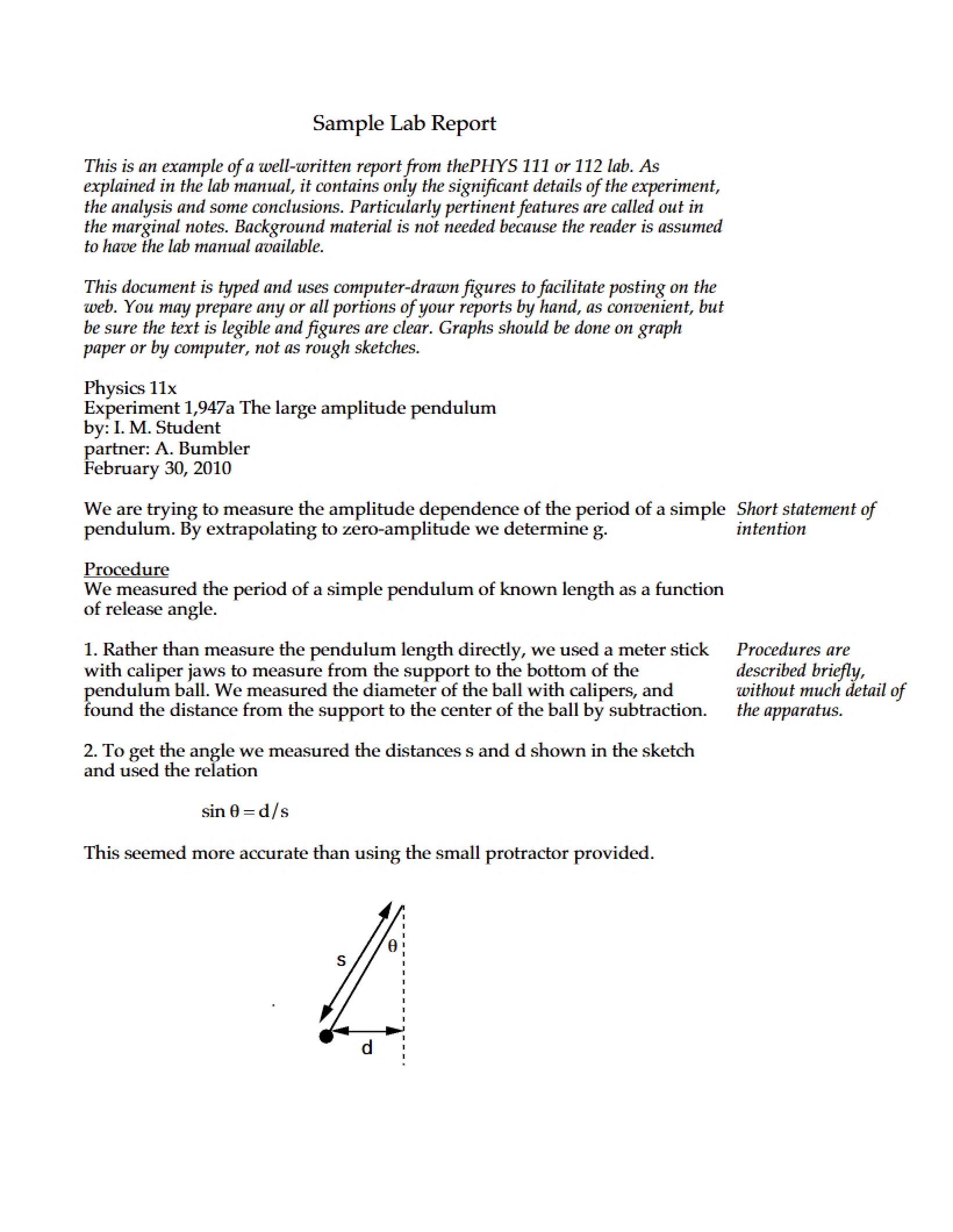 Lab Report Sample