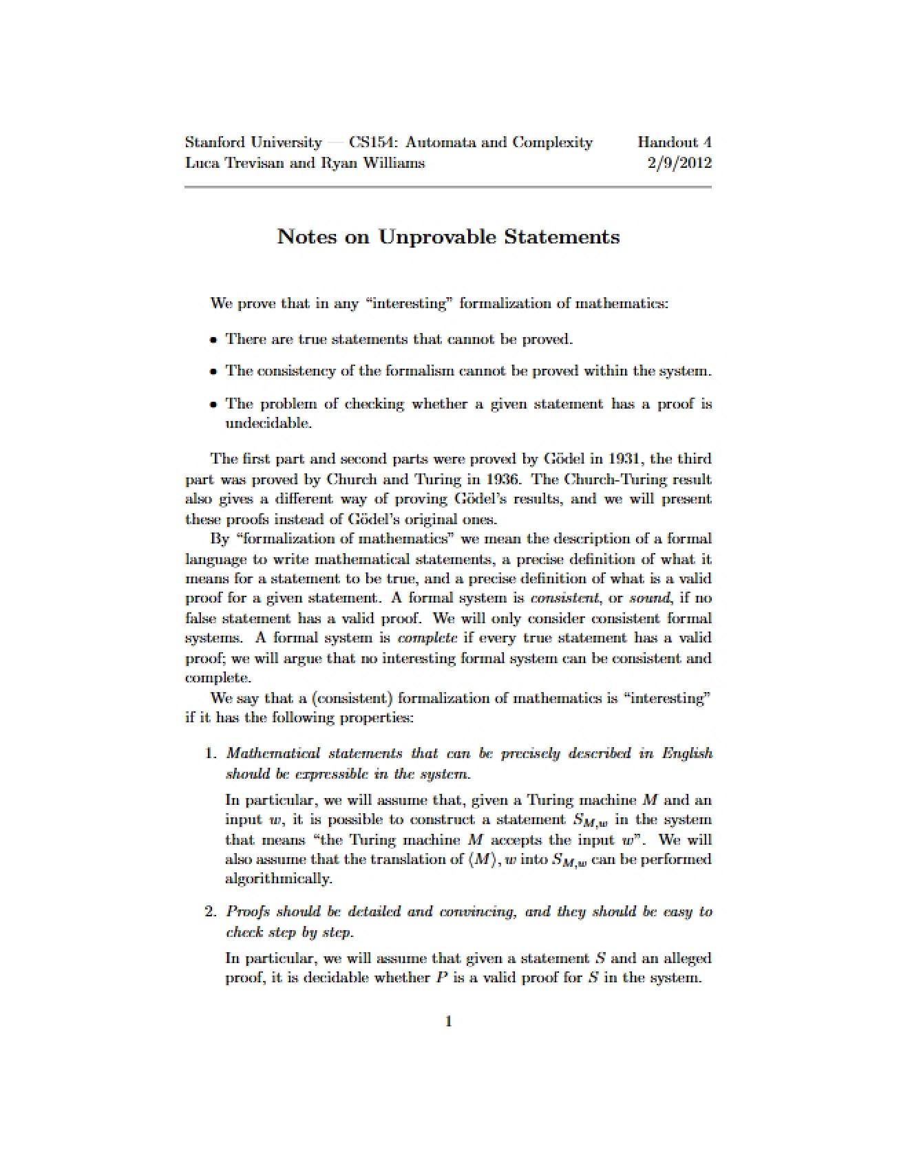 CS 154 Kolmogorov Complexity