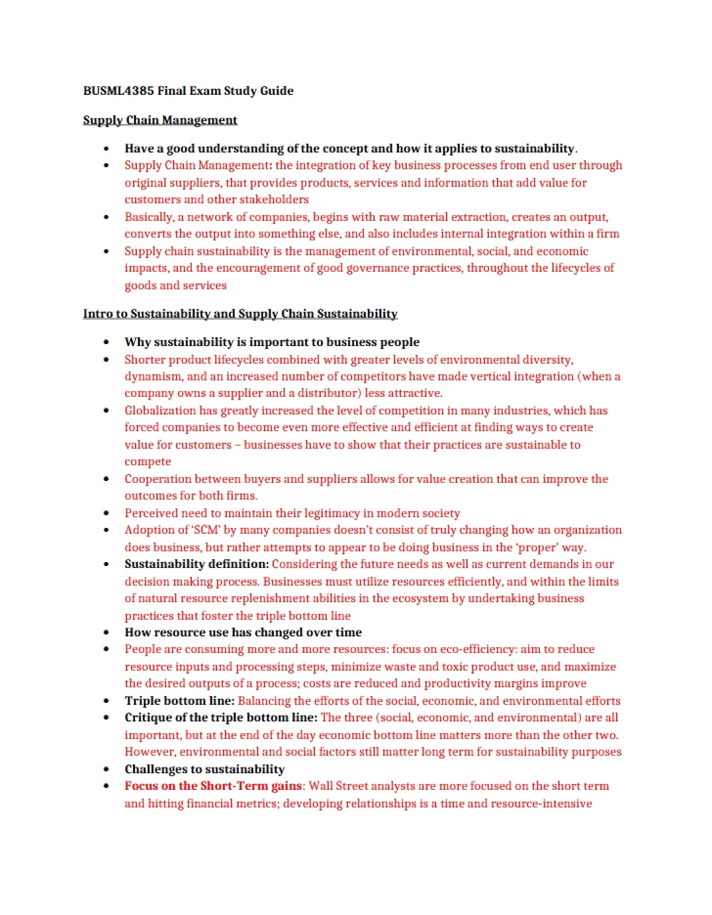 Guide for Final Examination