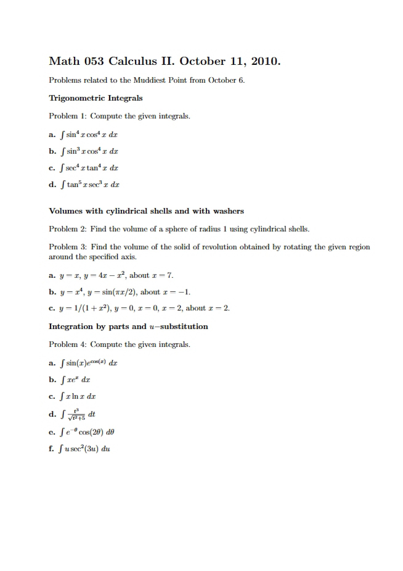 Integrals of Trigonometry