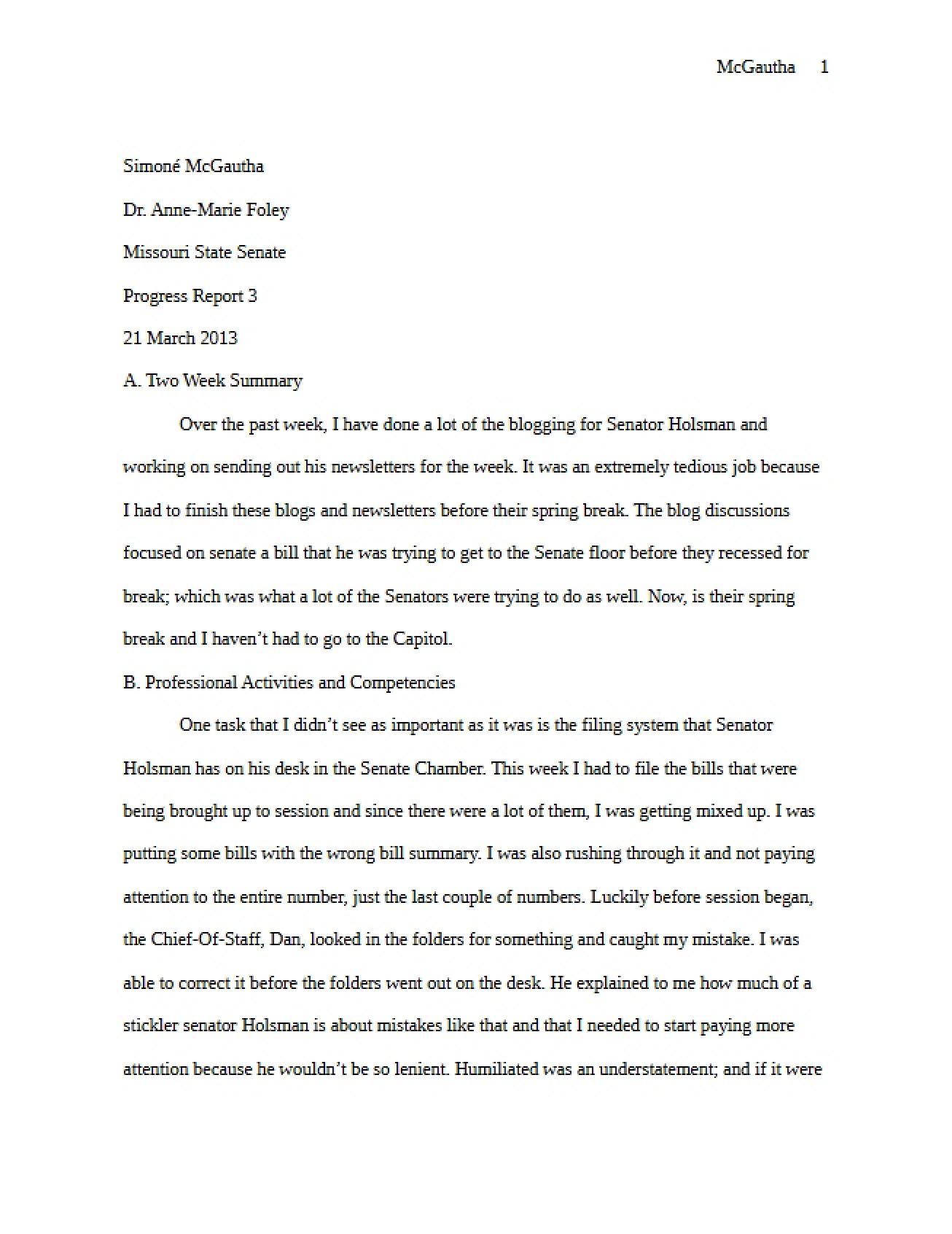 Third Progress Report for CLIP