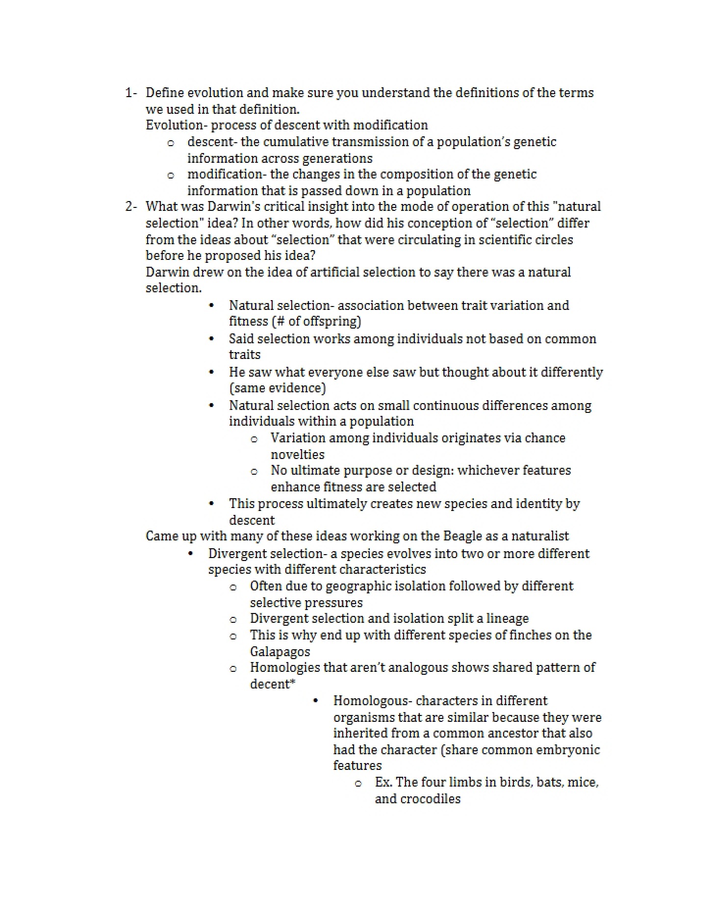 Notes from Lectures