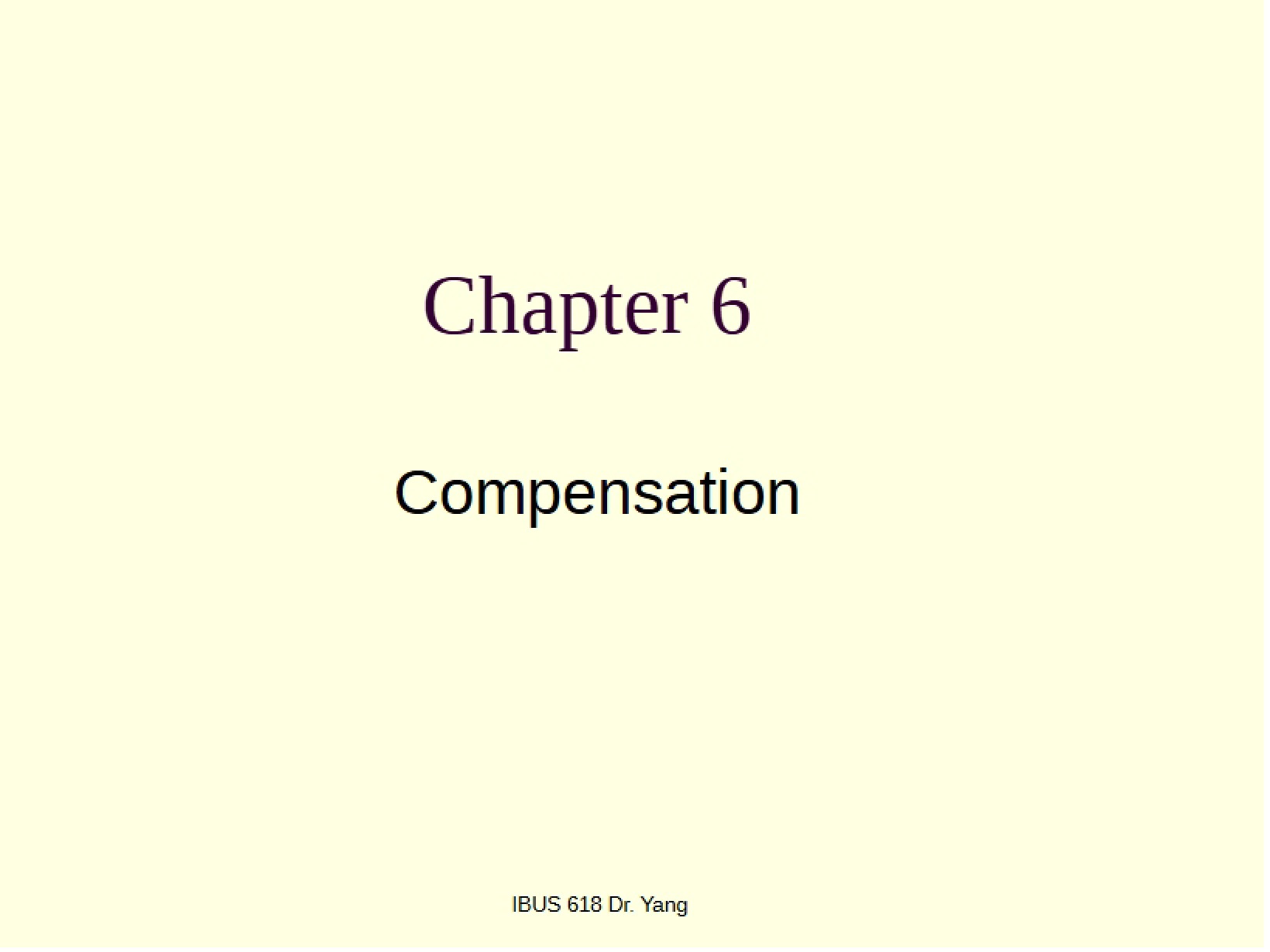 Human Resource Compensation
