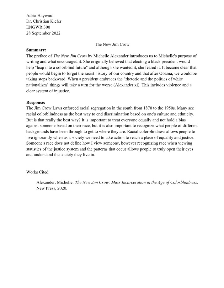 The New Jim Crow - Understanding History, Injustice, and Need