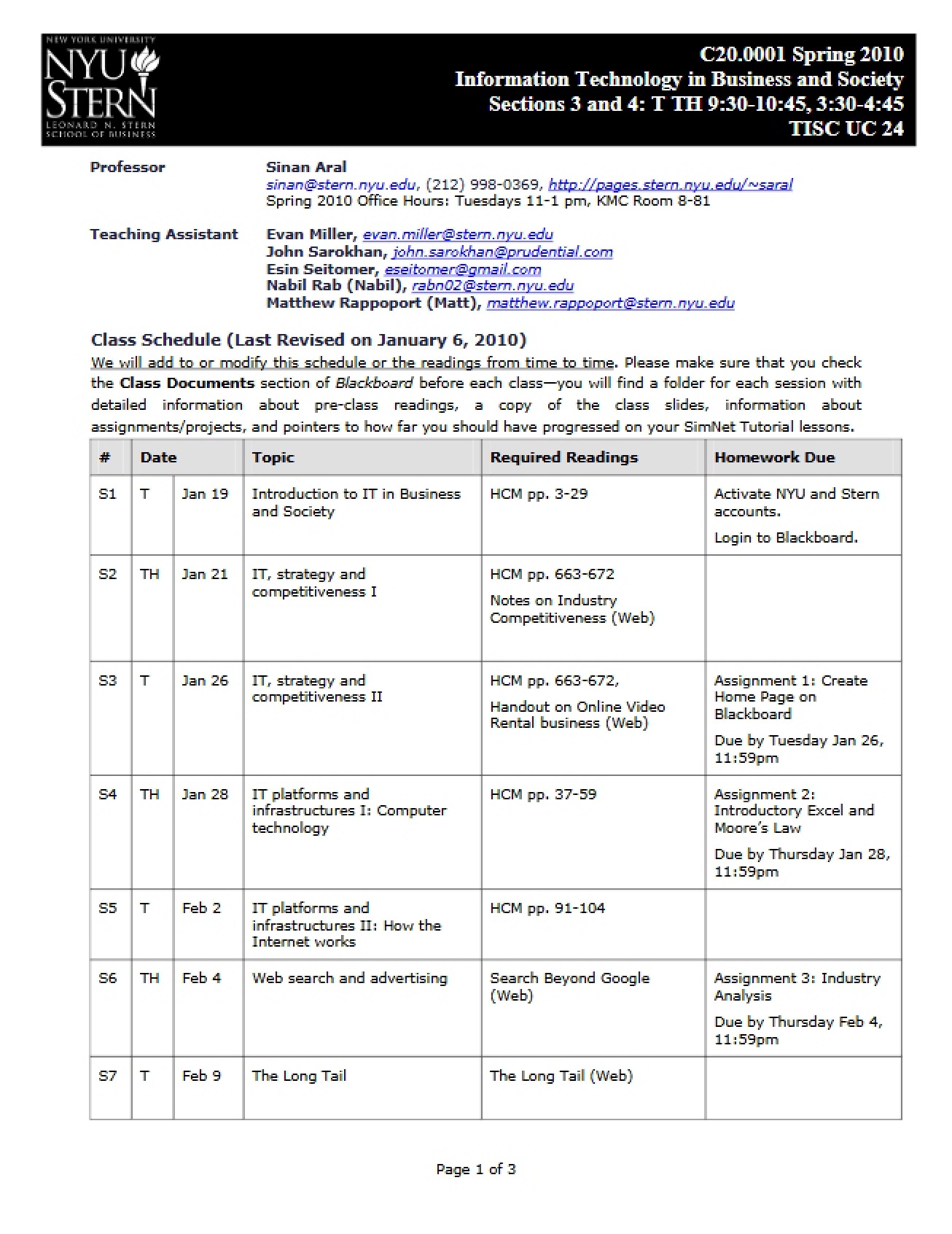 Info Tech in Business and Society Syllabus