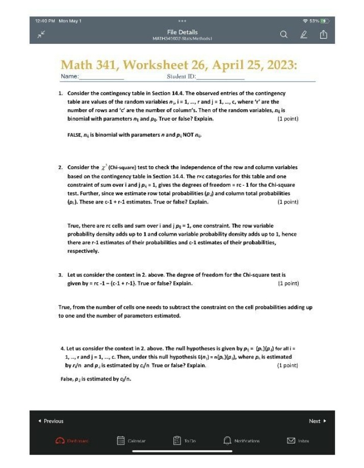 Worksheet 26 - April 25 2023