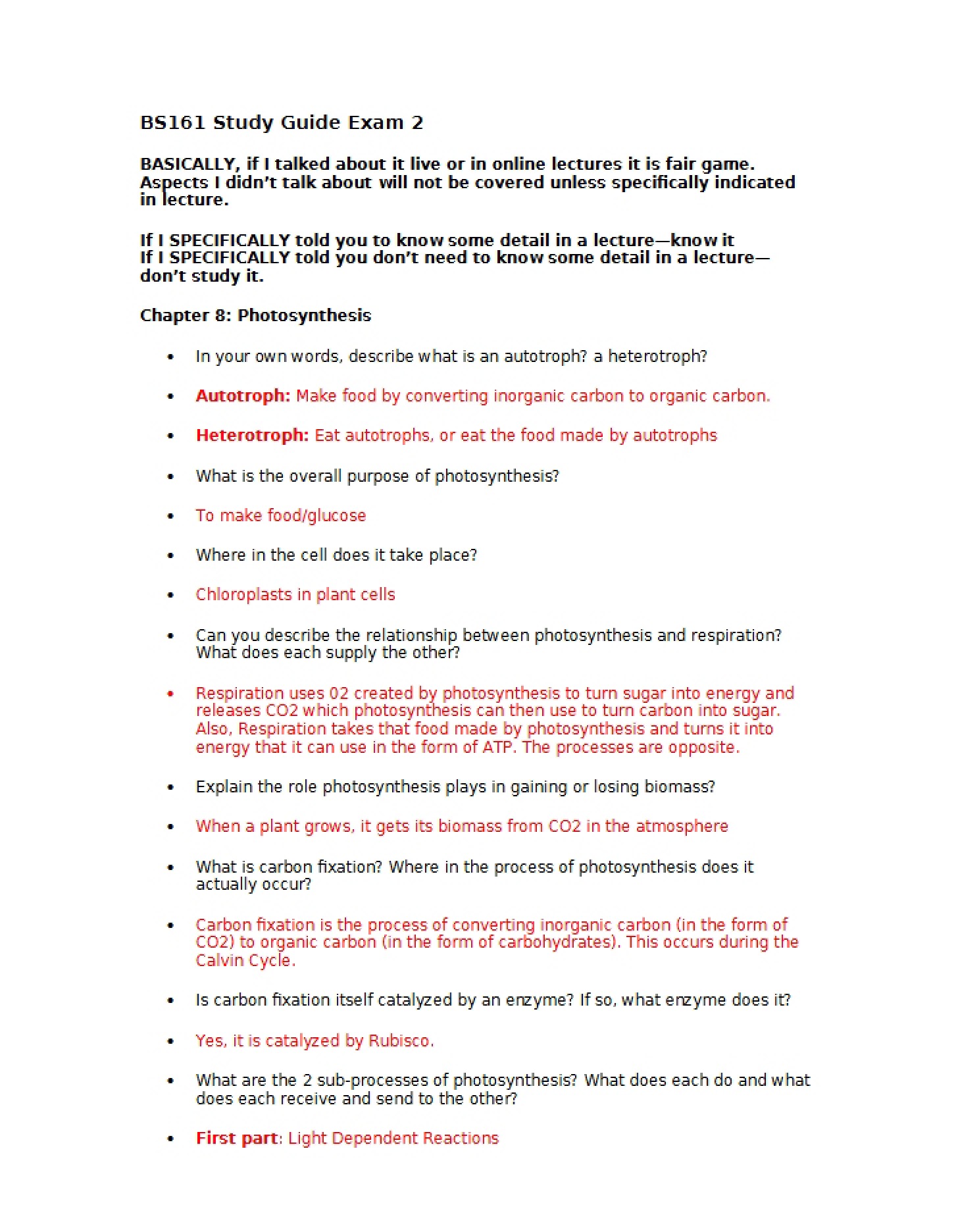 Examination Two