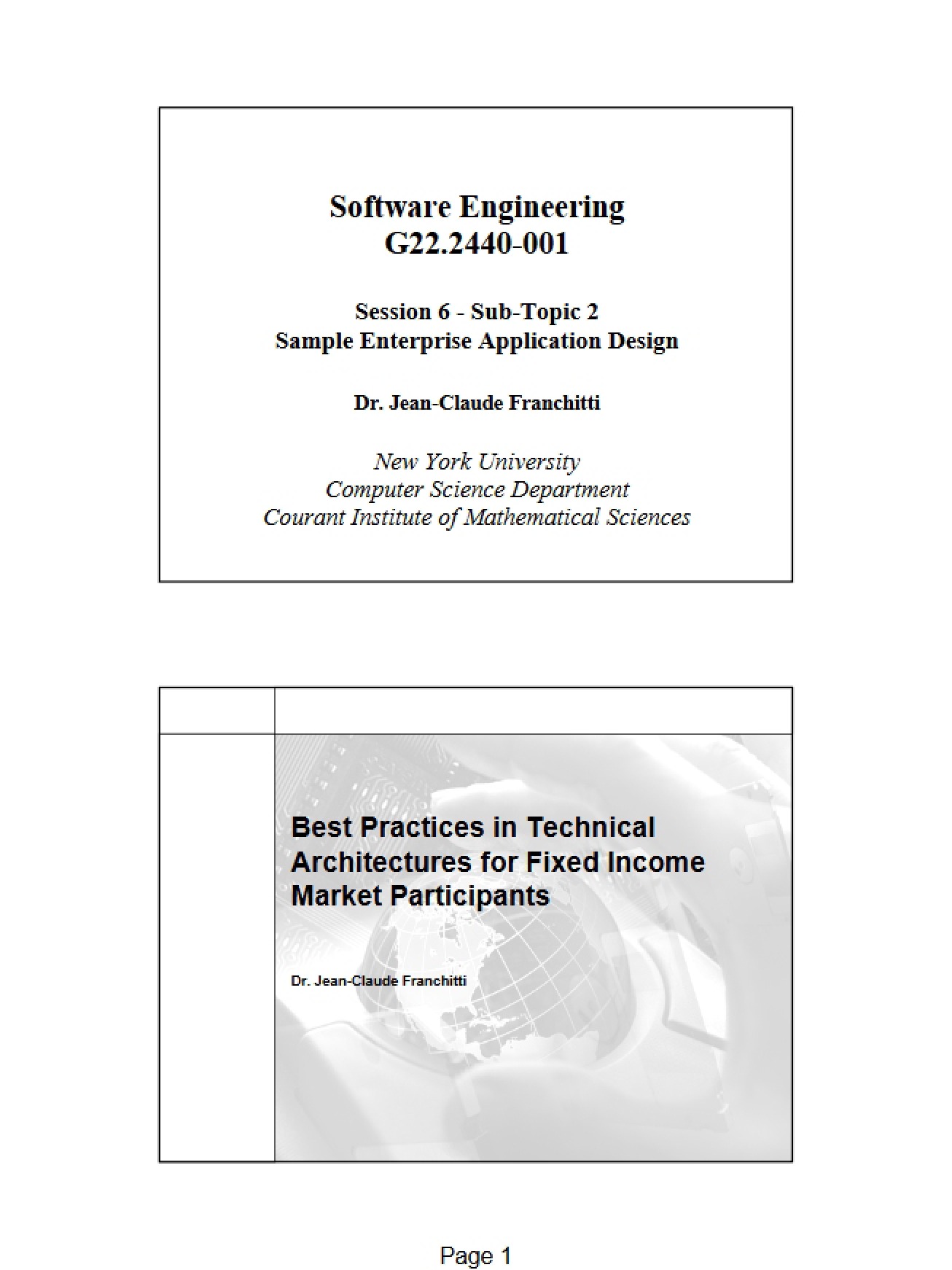 Design Sample for Enterprise Applications