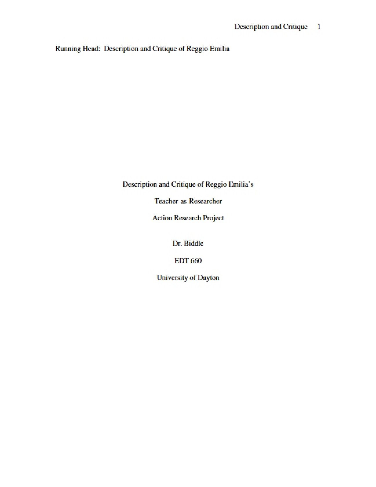 Action Research Project Design