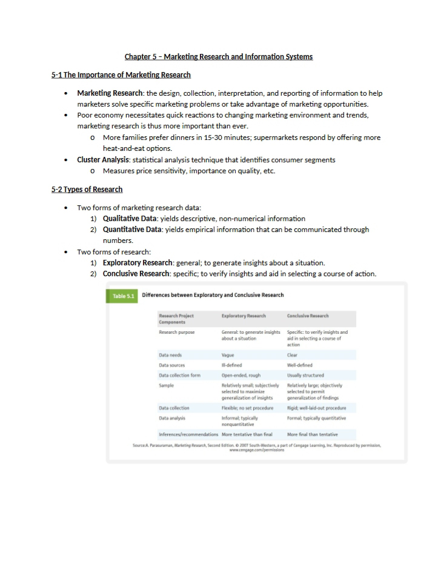 Information Systems and Marketing Research (Chapter 5)
