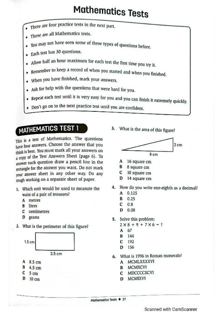 Year 6 Practice Quiz