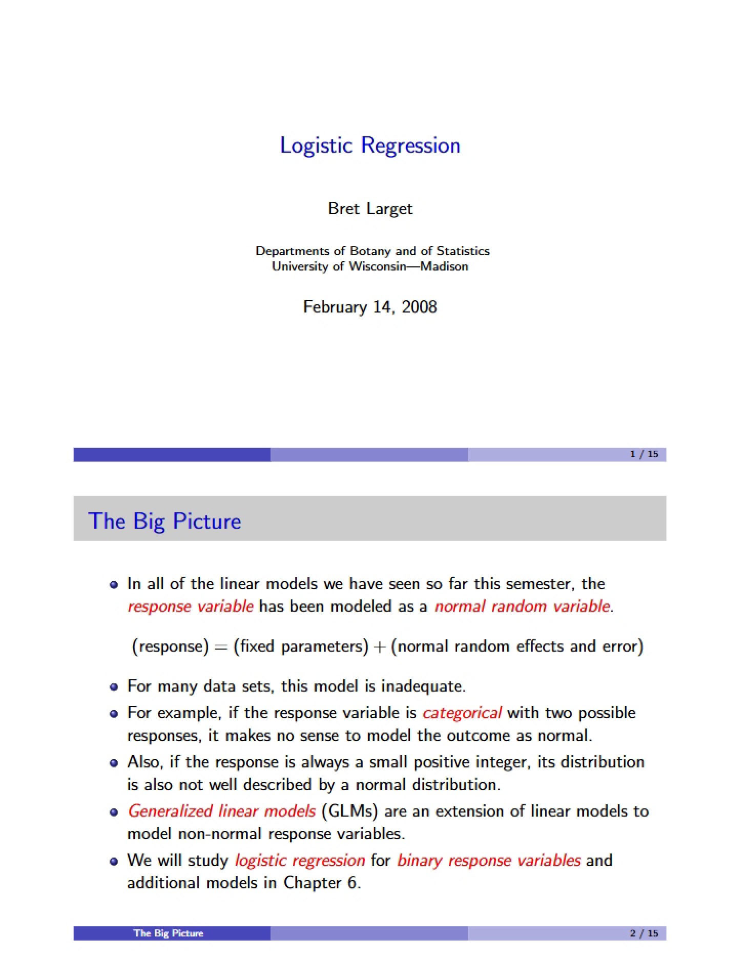 Regression using Logistics - 8 Pages