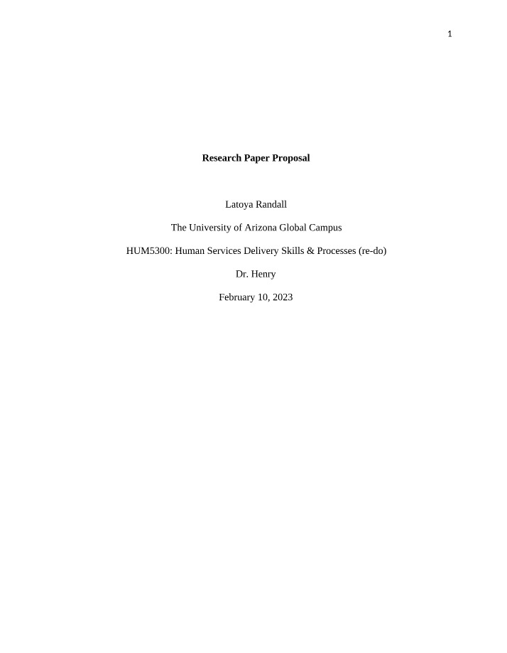 Proposal for Mandated Reporting Policy Research Paper