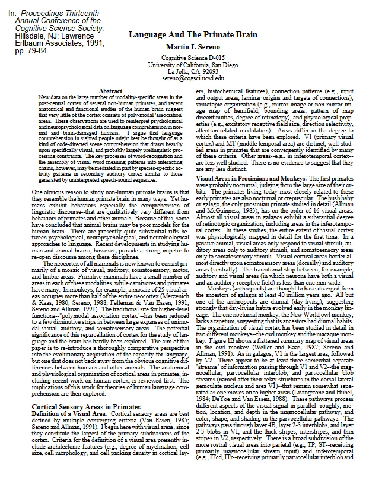 Neurobiology of Primate Communication