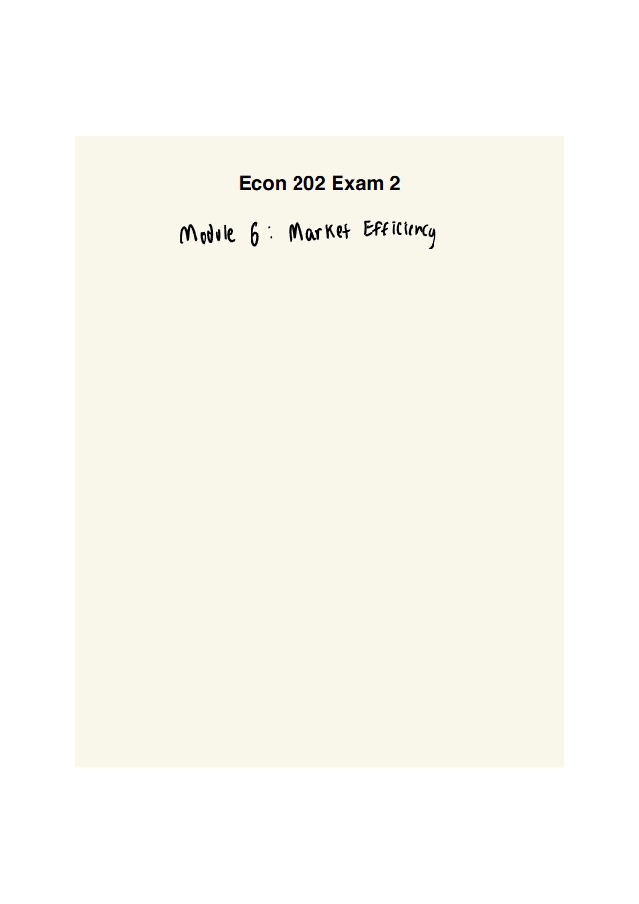 Study Guide for the Second Economics Exam