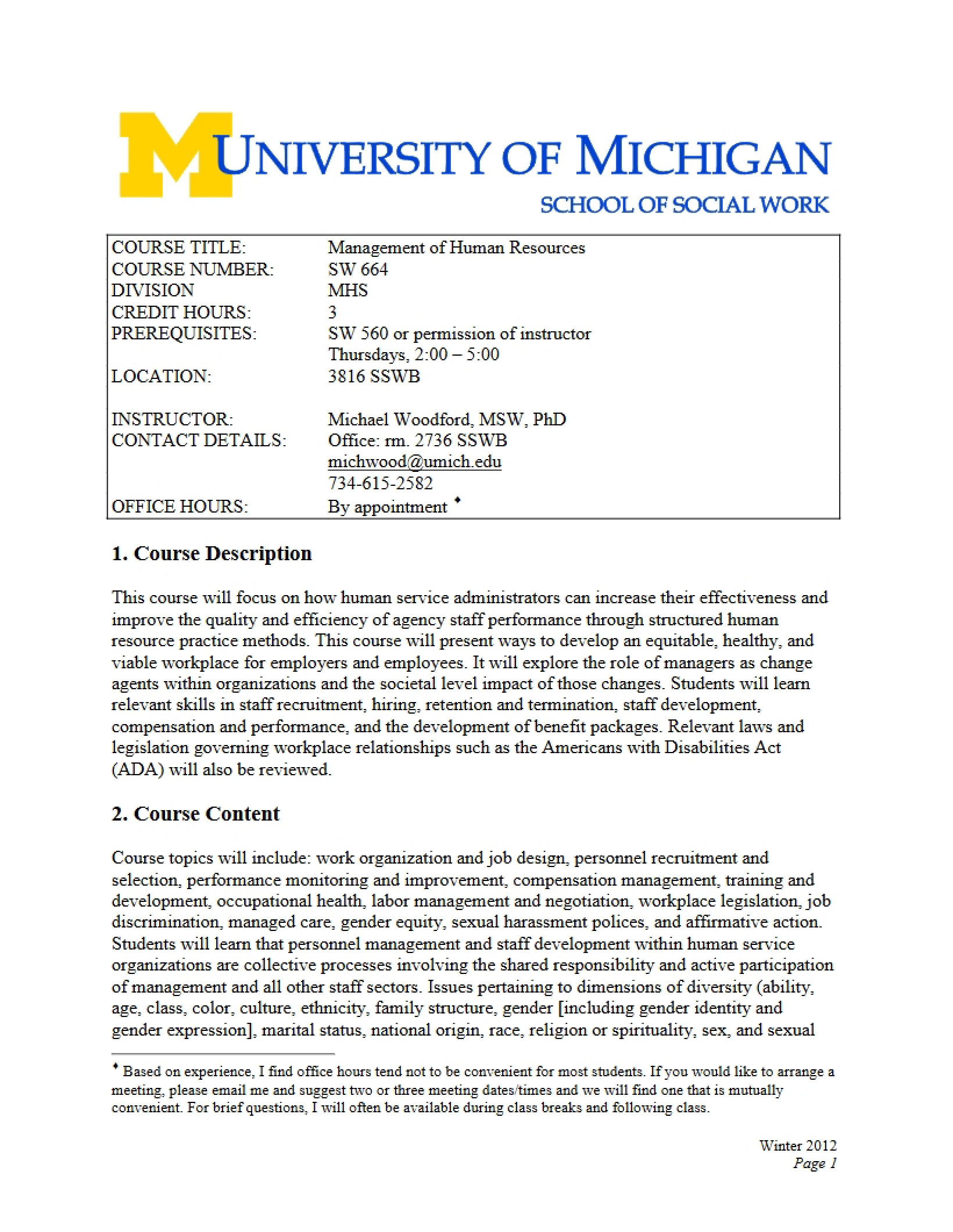 Course Syllabus