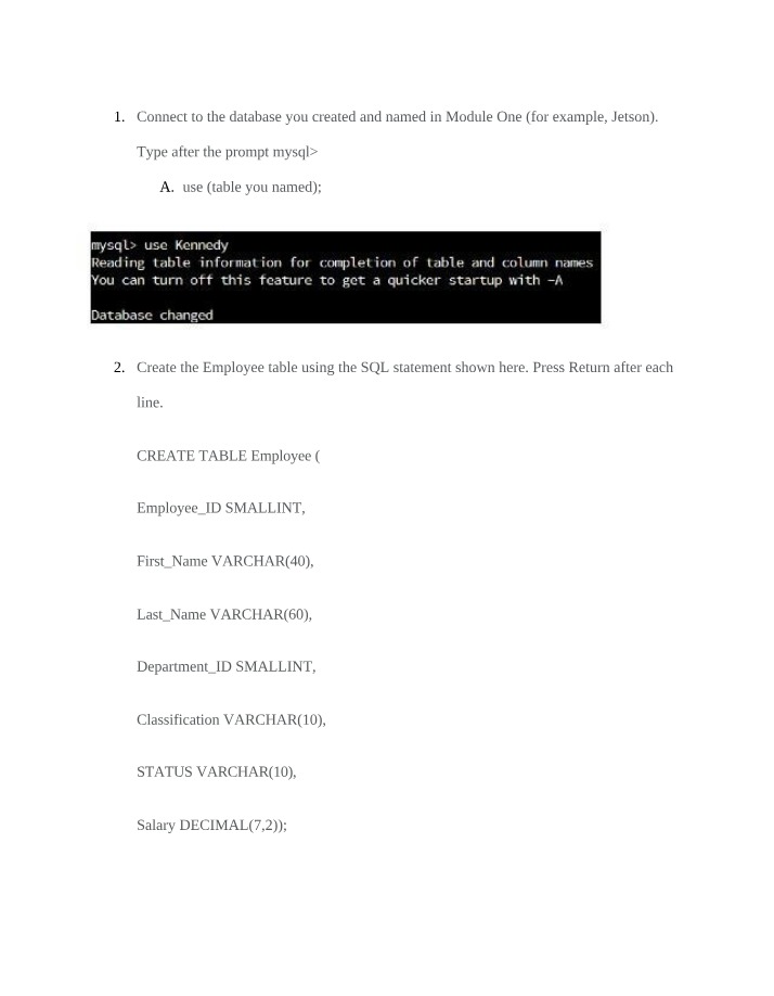 SQL Statements, Inserts, and Operations for Employee Table