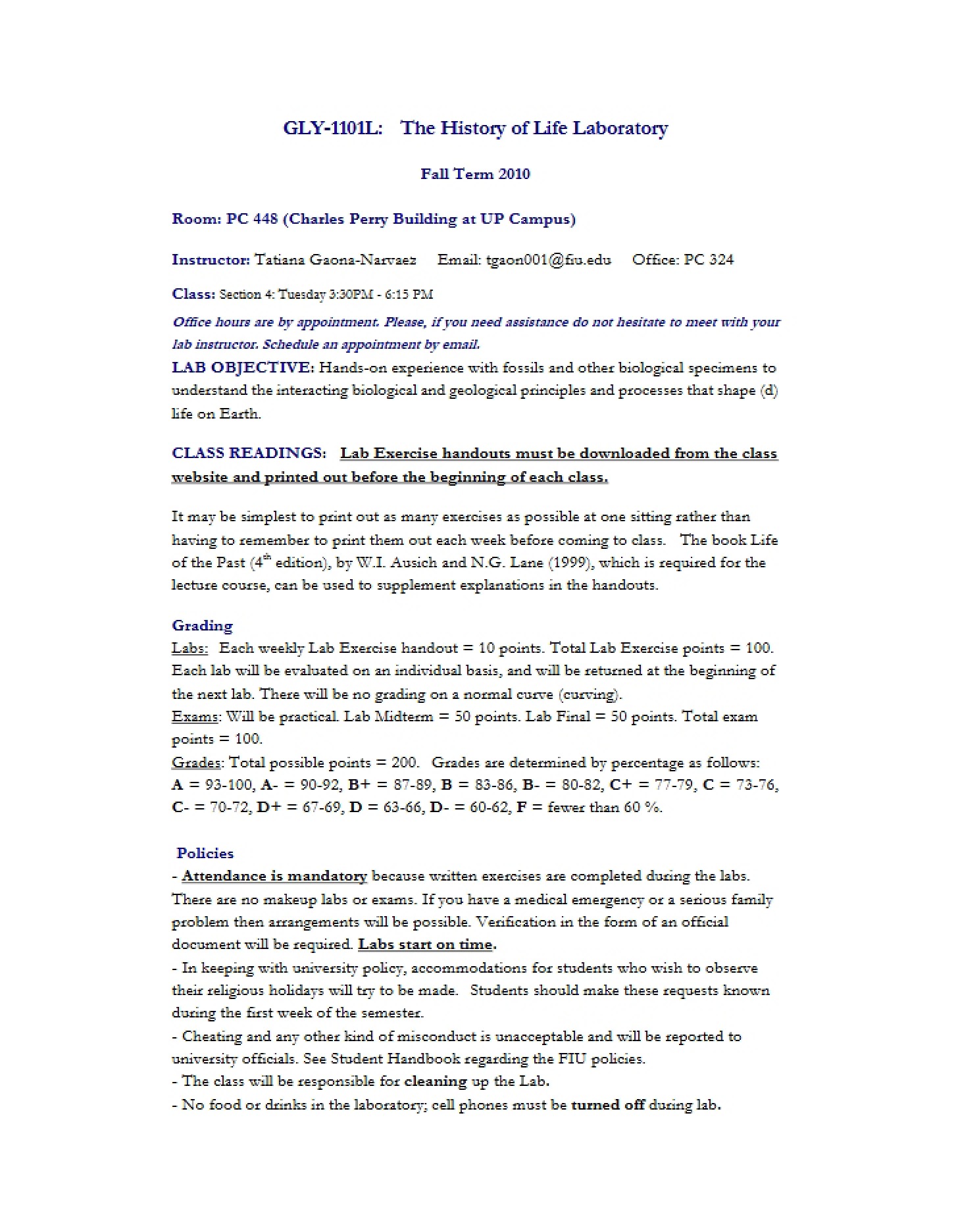 Subject Overview and Syllabus