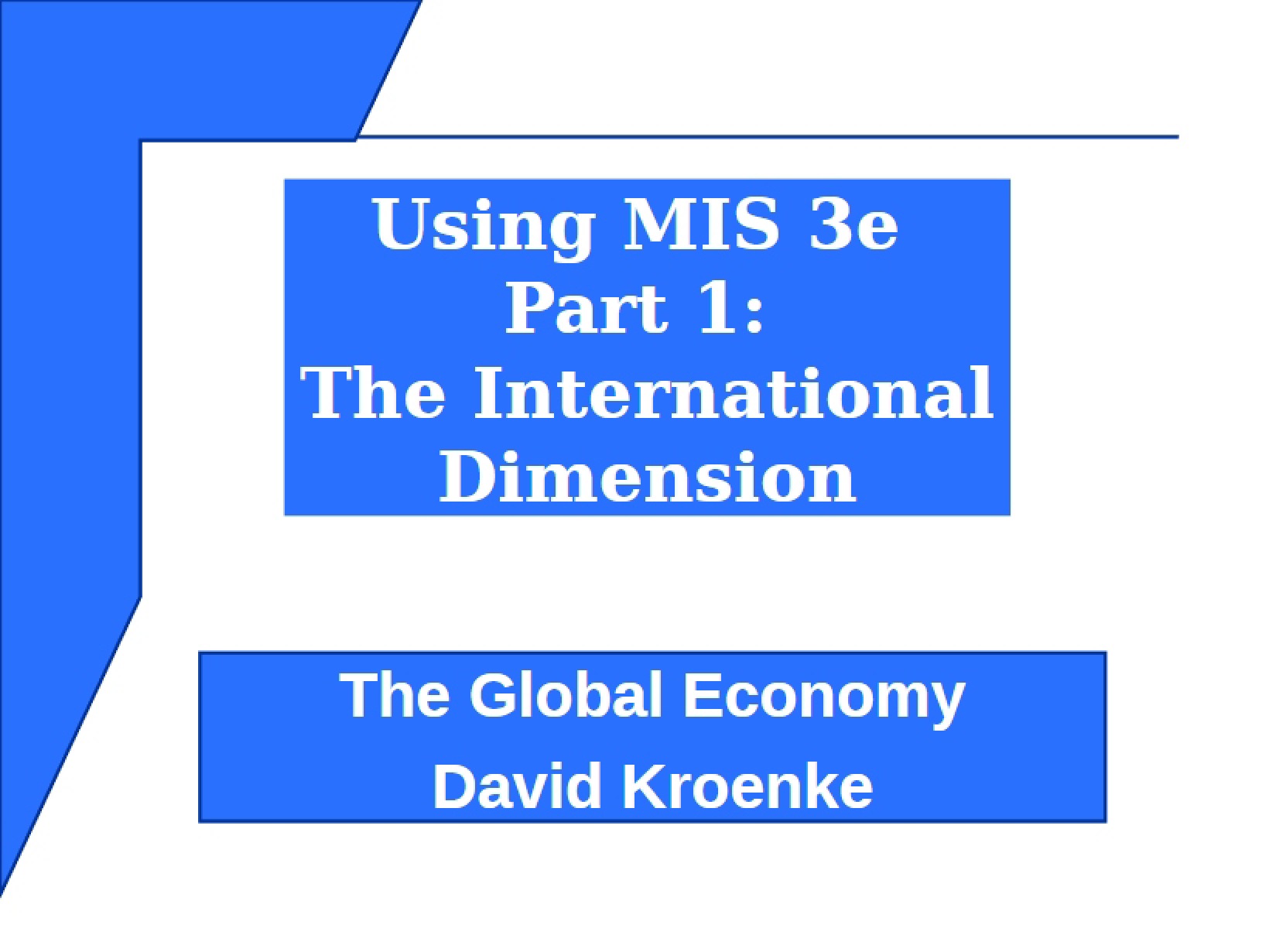 MIS 3e Usage Guide