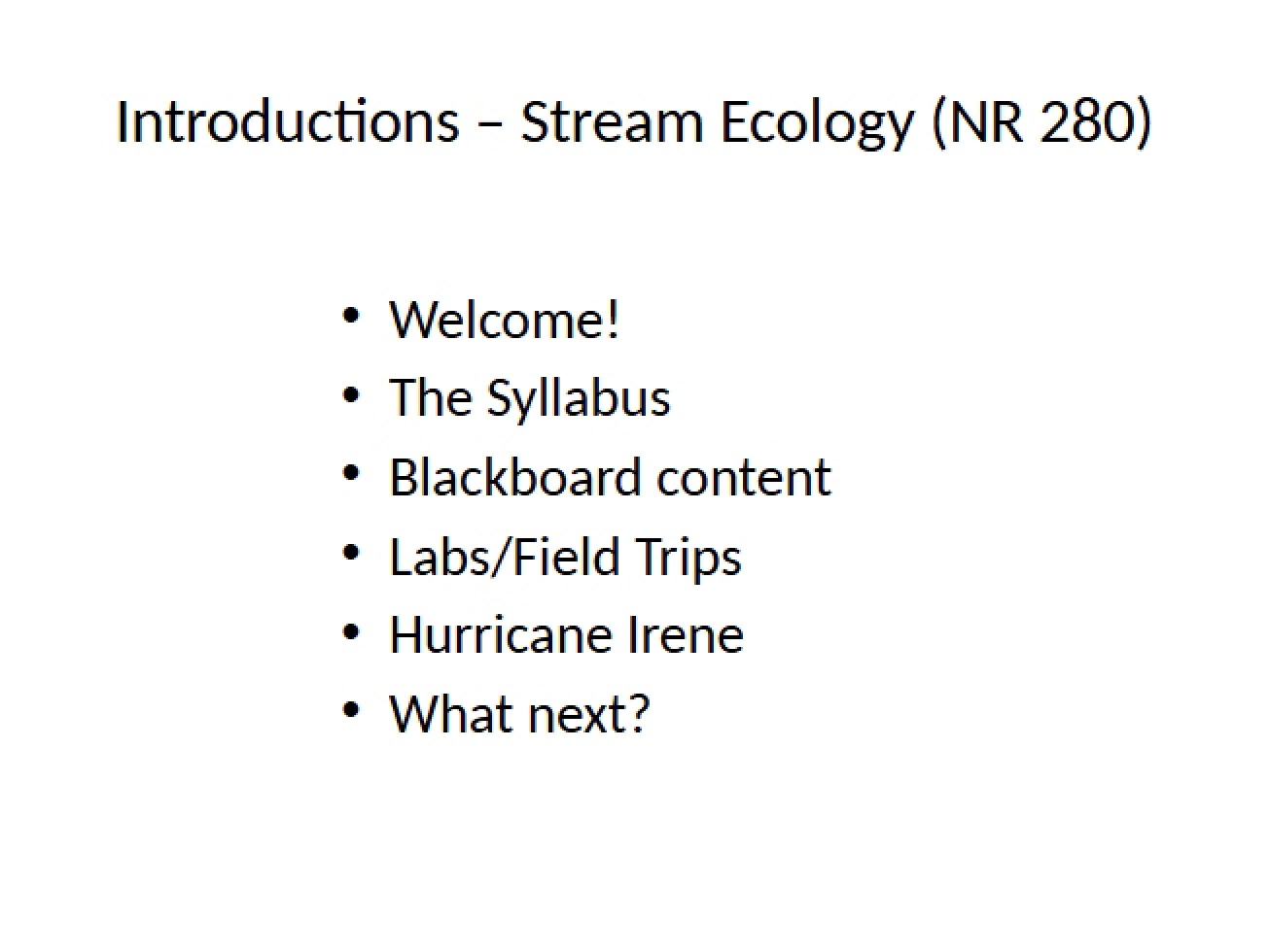 Ecology of Streams