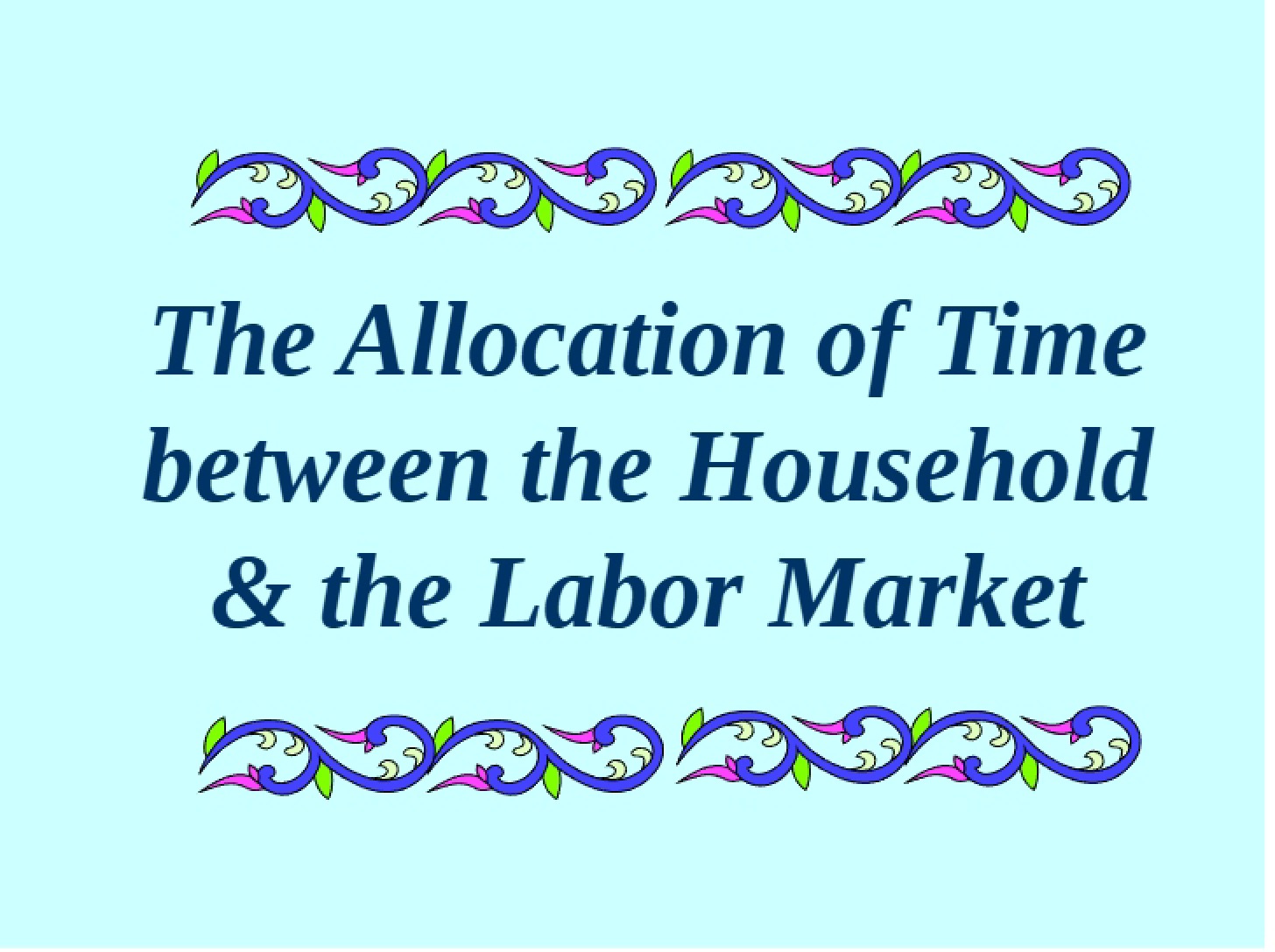 Time Allocation Household vs Labor Market