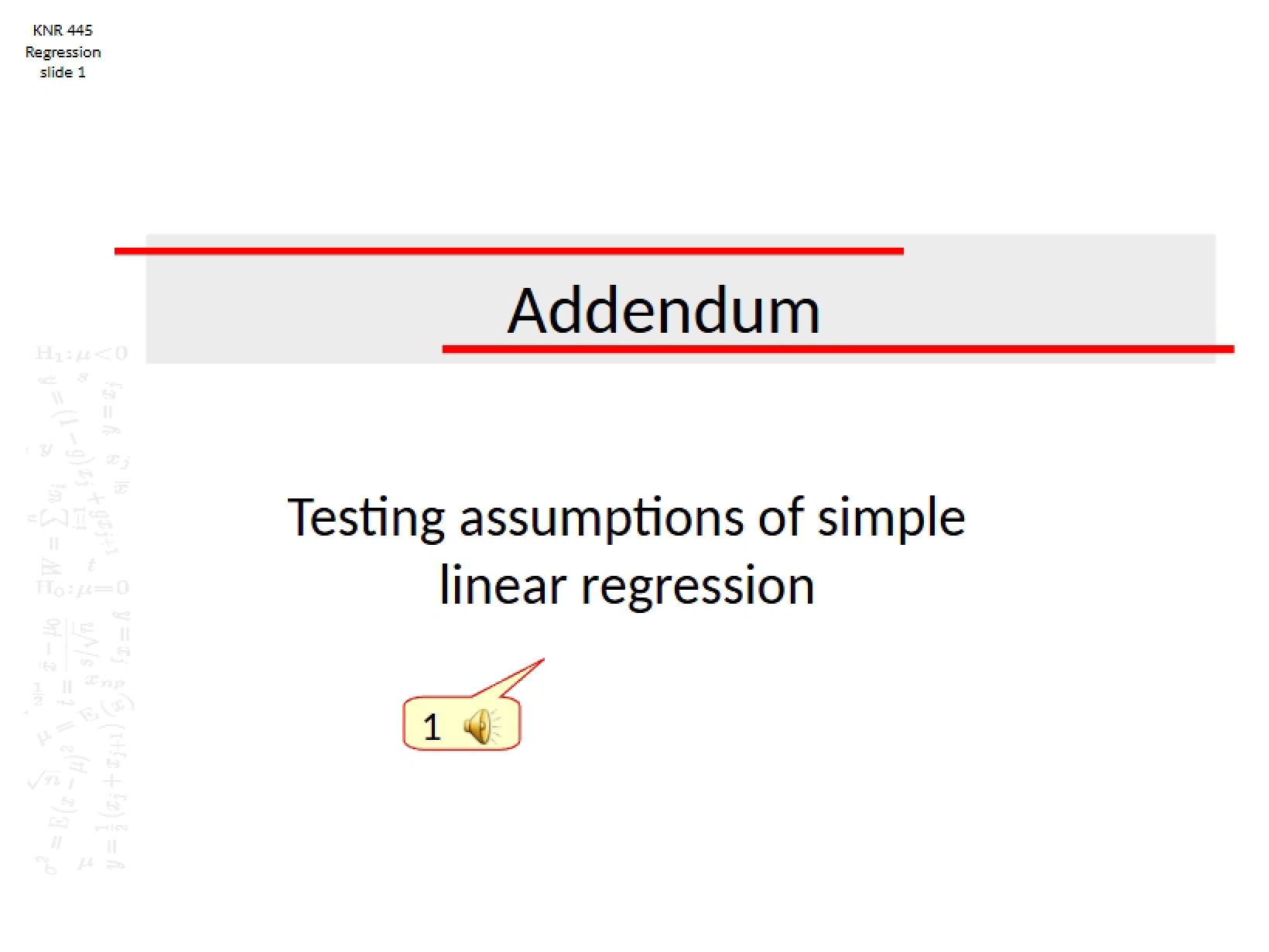 Course Addendum