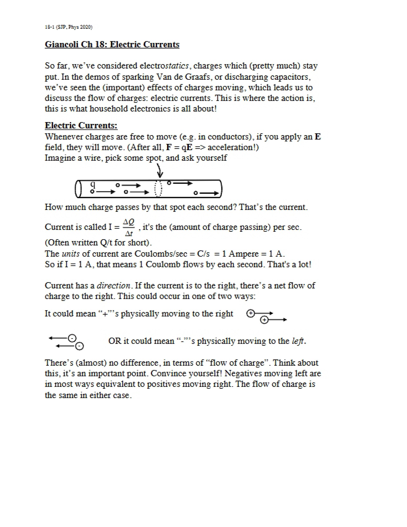Overview of Electric Currents
