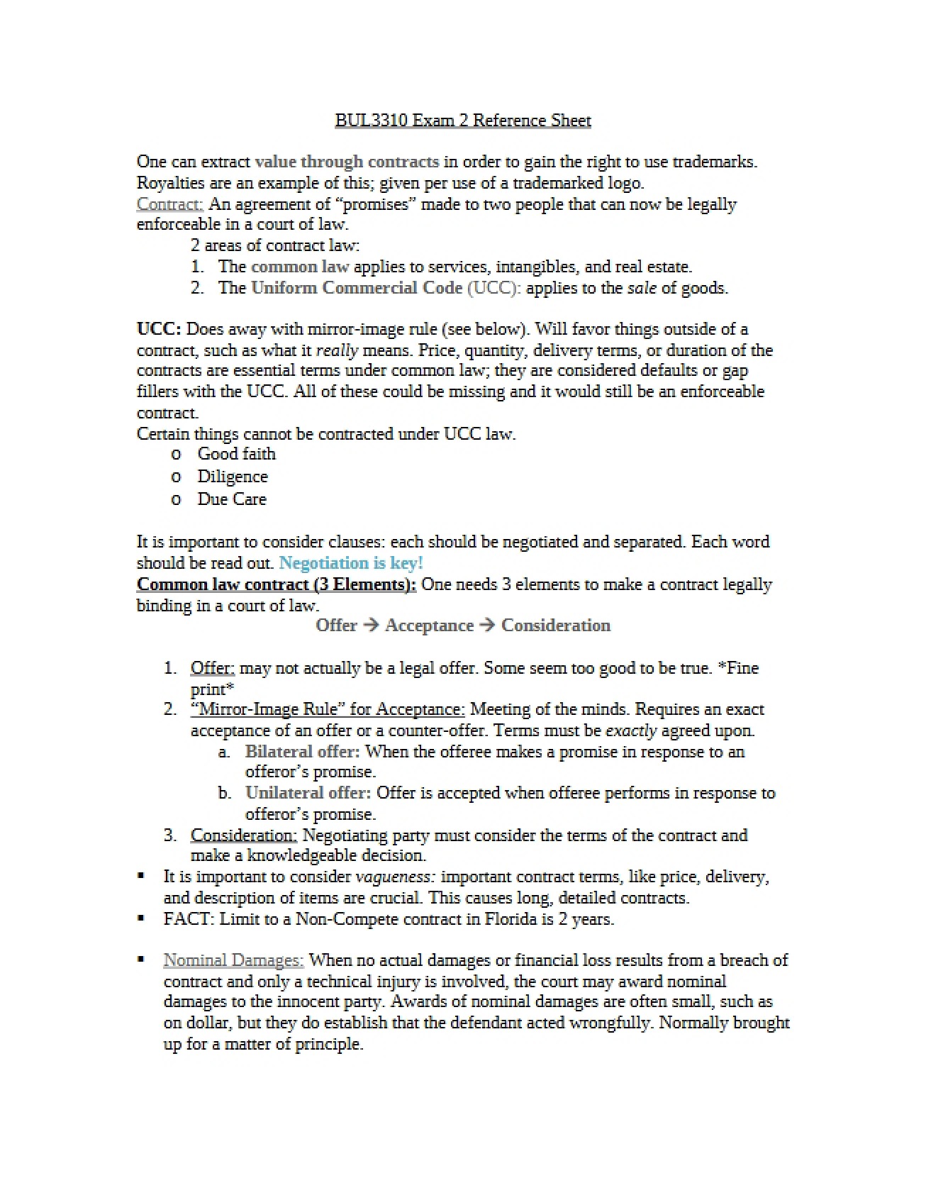 Examination Two Version Five