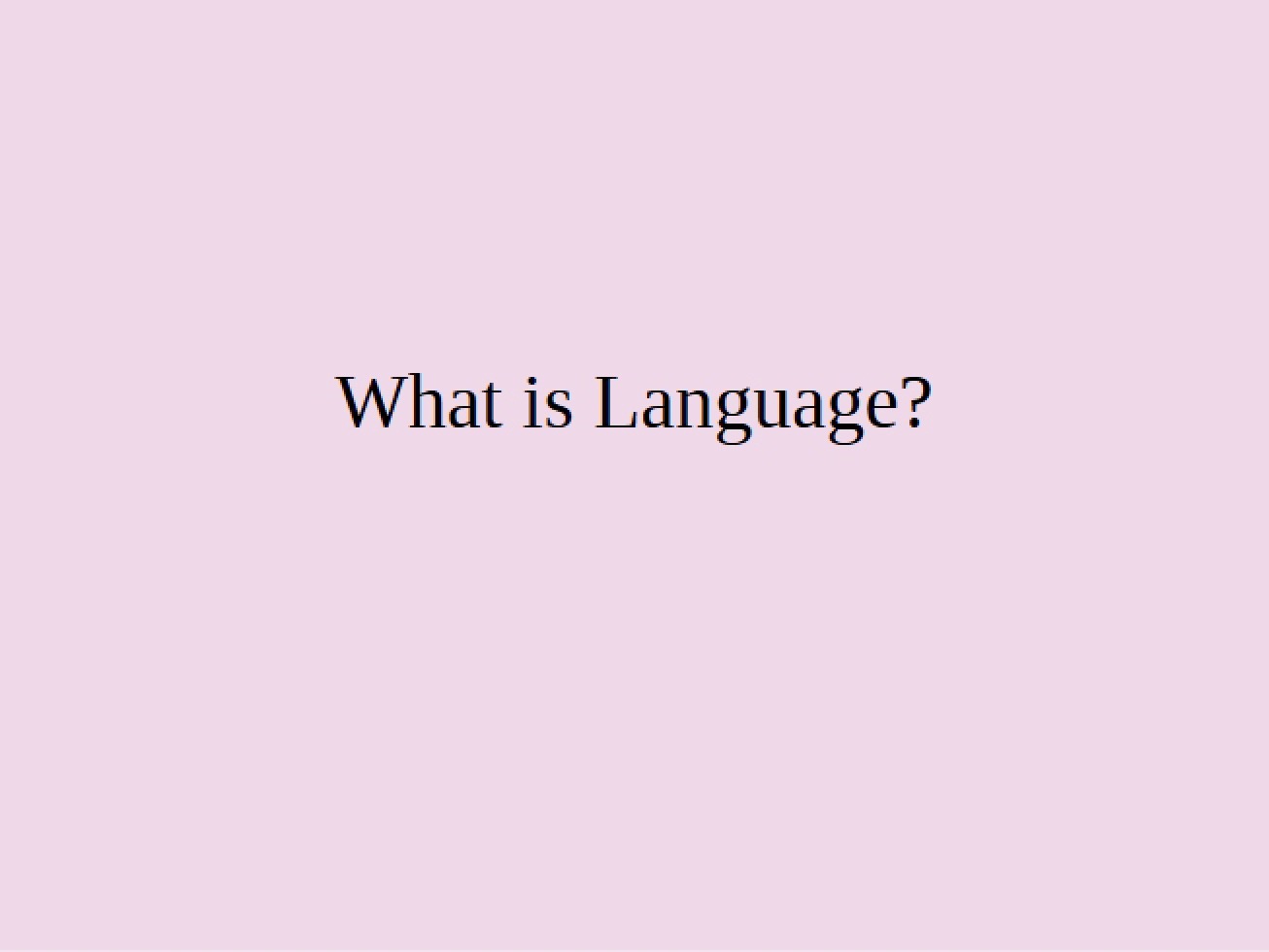 Language Concepts