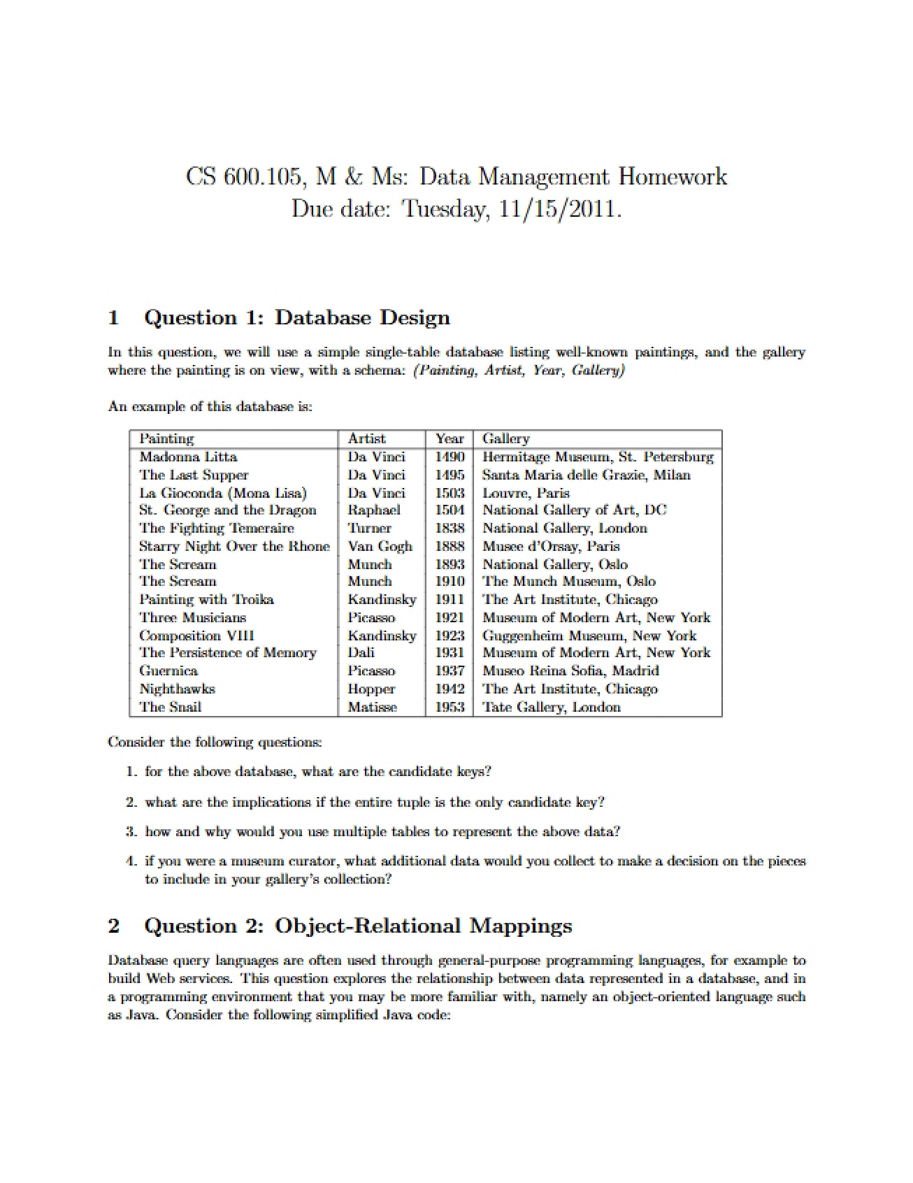 Freshman Experience Data Management Tasks