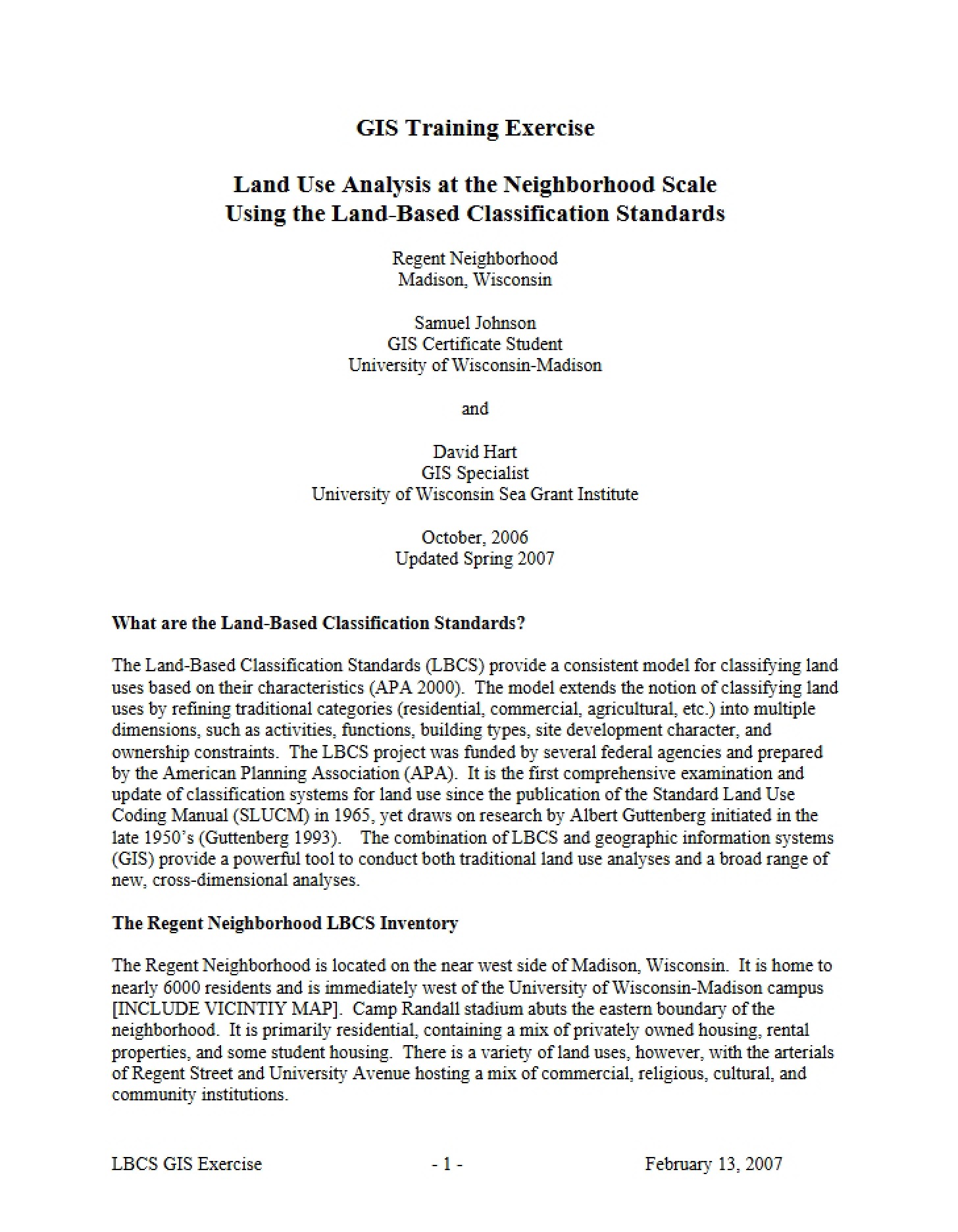 Analyzing Land Use