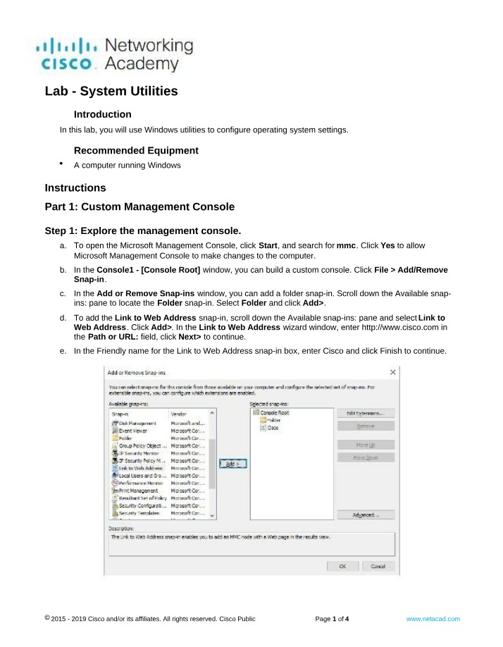 Configuring Windows Settings with System Utilities Lab