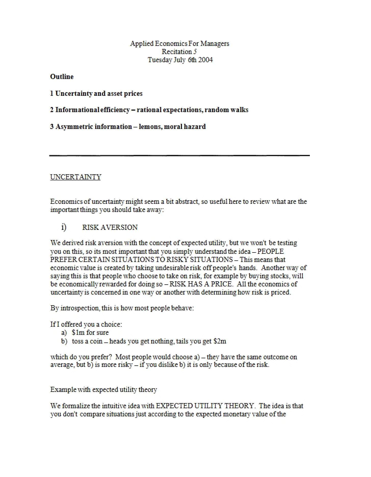 Class Handout