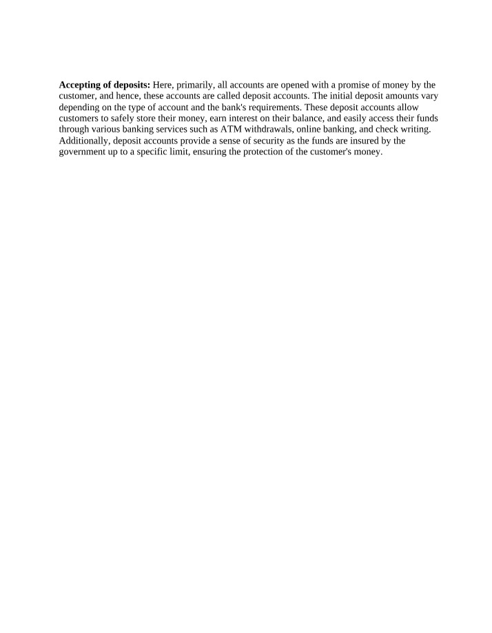 Explanation of Deposit Accounts