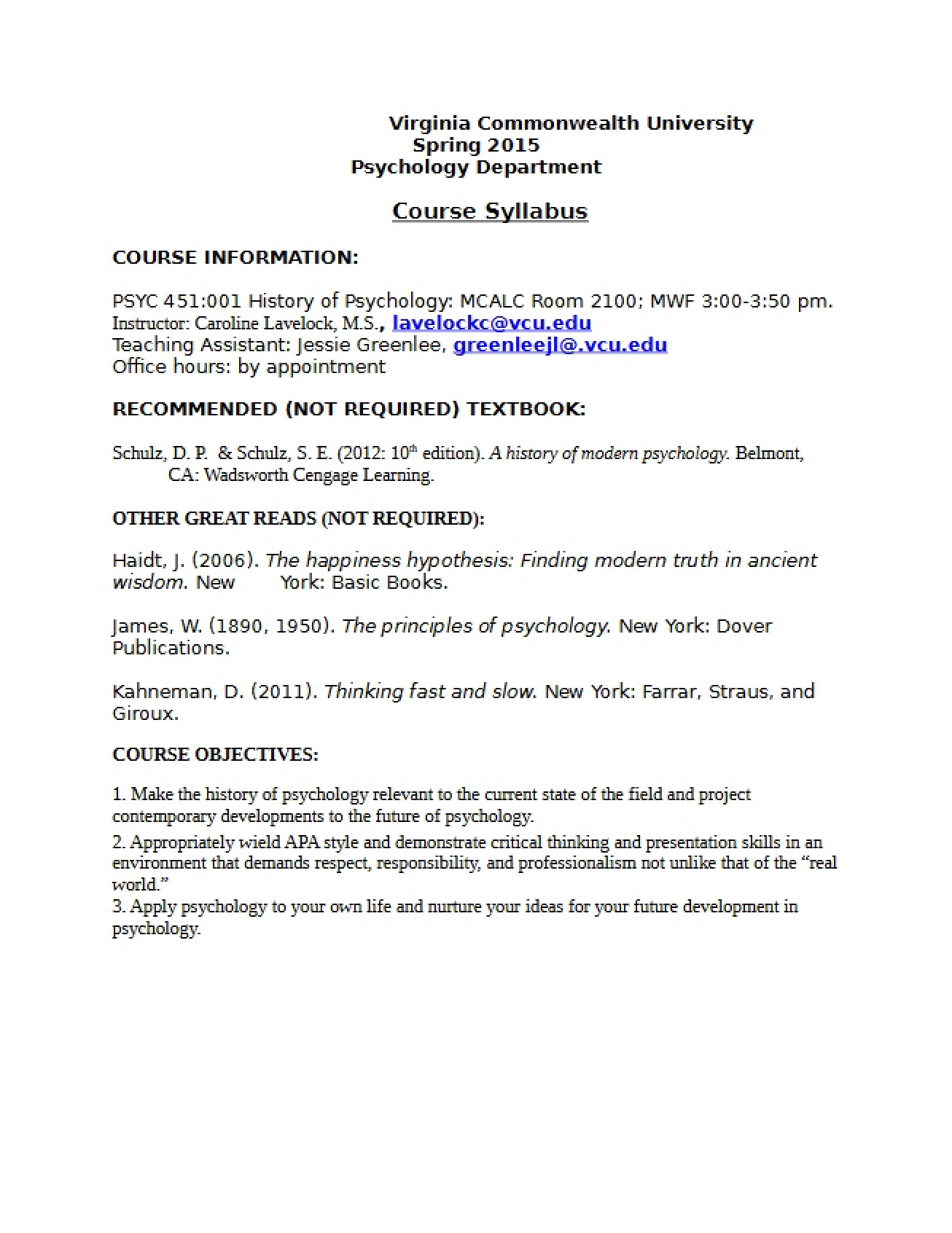 Course Syllabus