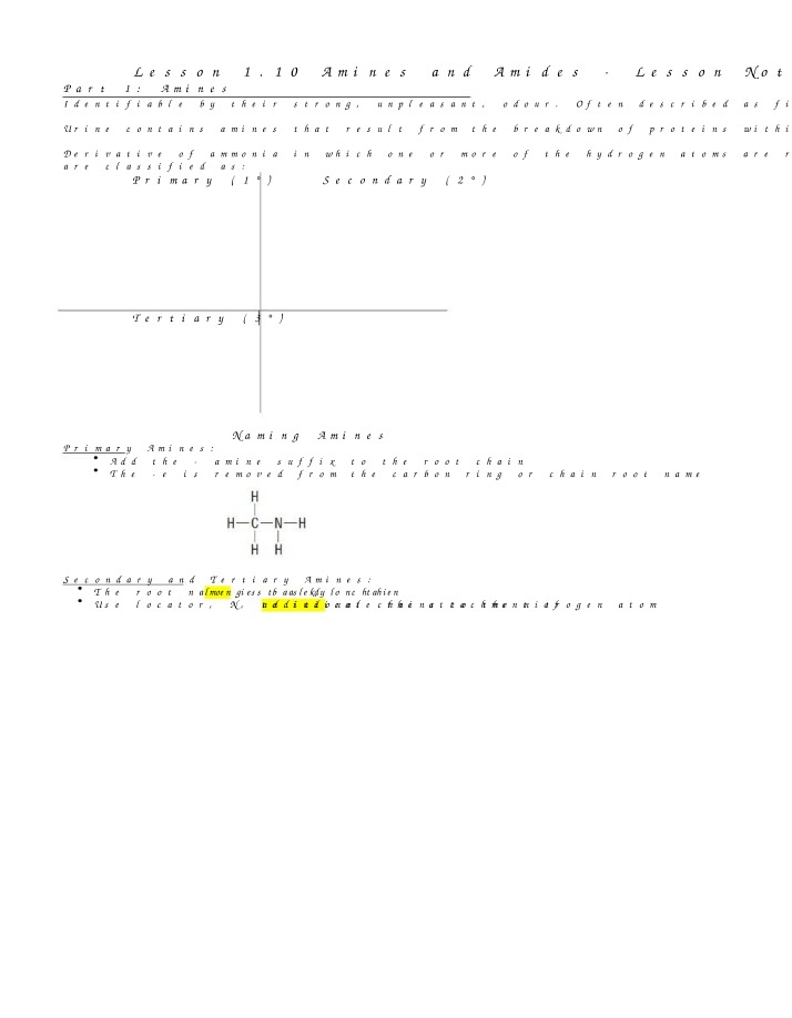 Amines and Amides - Properties, Naming, and Structures