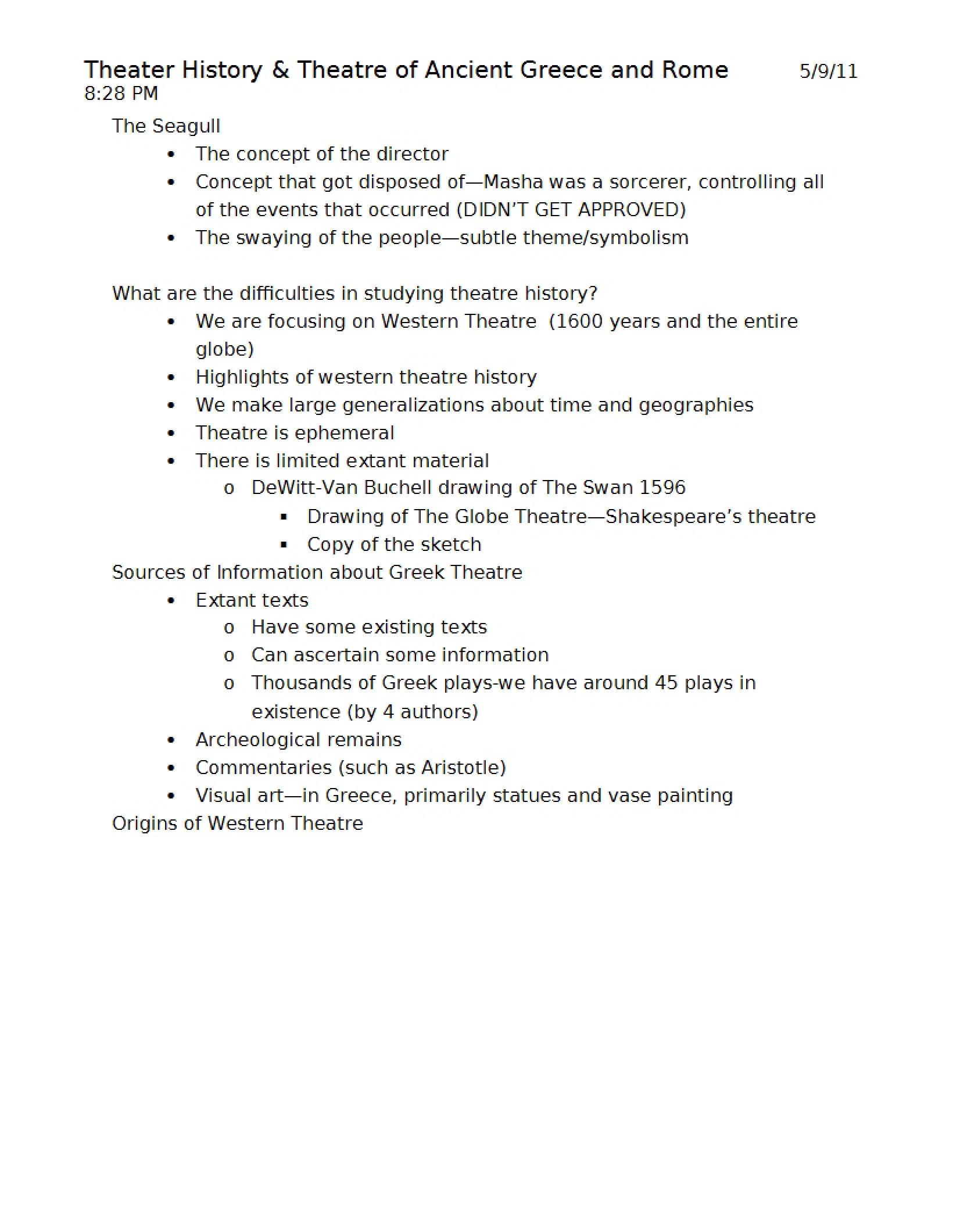 Ancient Rome and Greece Theatre History