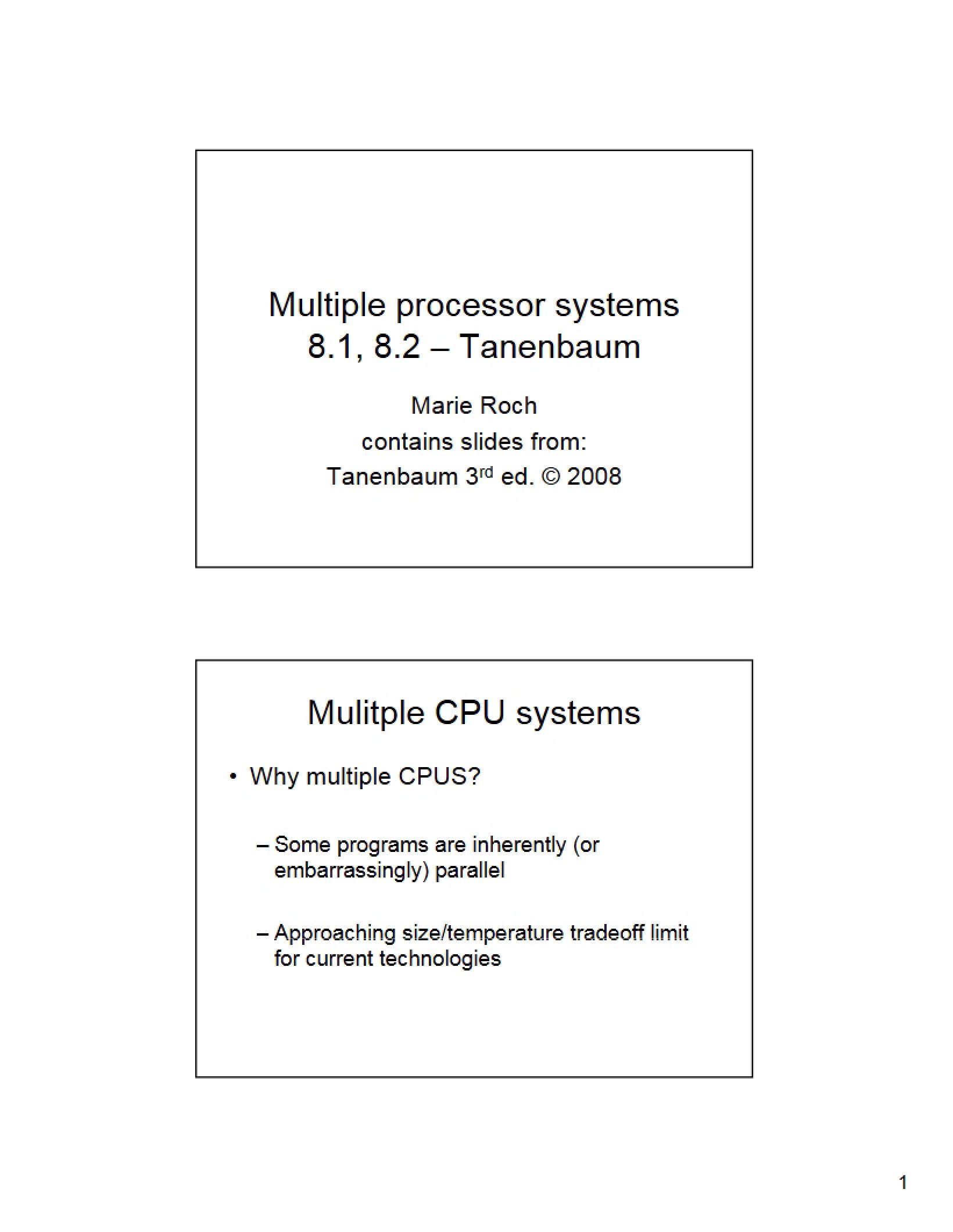 Systems with Multiple Processors
