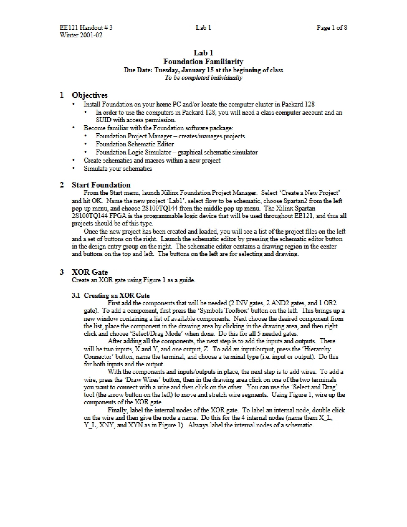 Handout on the Familiarization with the Foundation Software
