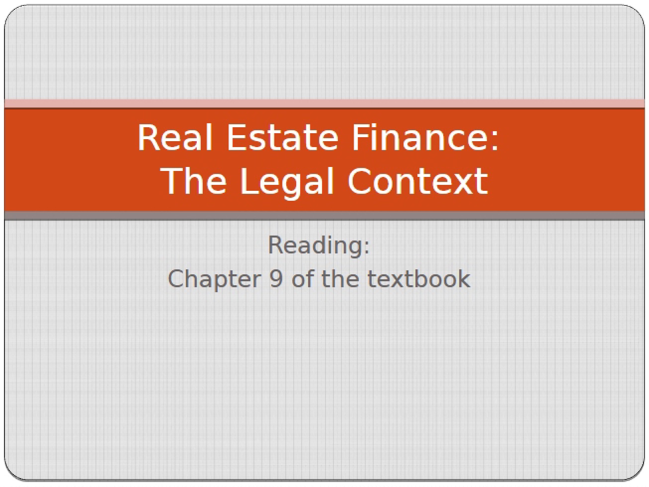 Mortgages The Legal Side