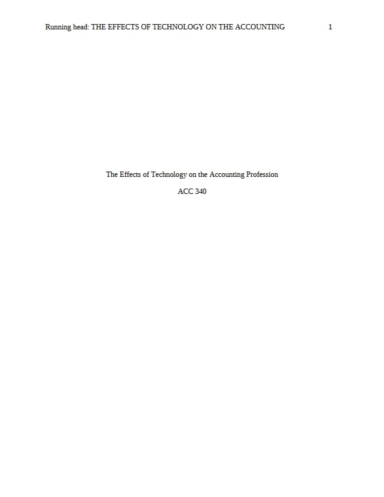 Technology's Impact on the Accounting Profession