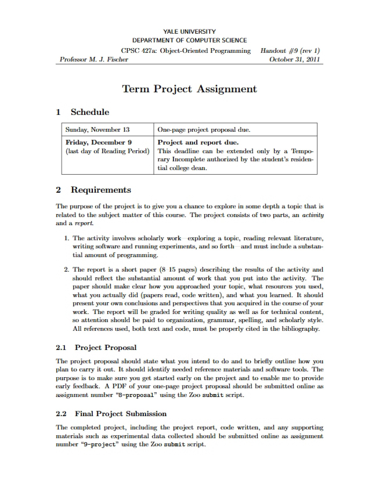 Assignment for Term Project