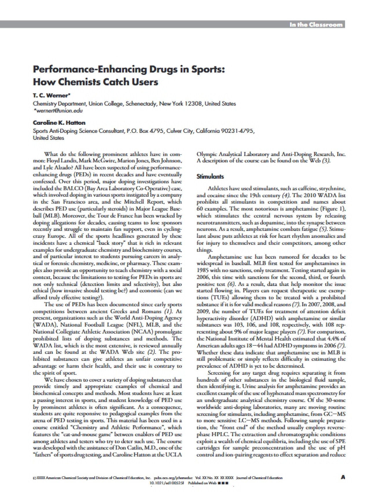 Sports and Performance-Enhancing Drugs