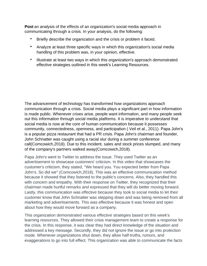 Crisis Communication - Social Media Impact Analysis